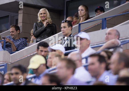 FLUSHING NY- SEPTEMBER 04:  Gwen Stefani, Day eleven of the 2014 US Open at the USTA Billie Jean King National Tennis Center on September 4, 2014 in the Flushing neighborhood of the Queens borough of New York City  People:  Gwen Stefani Stock Photo