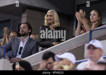 FLUSHING NY- SEPTEMBER 04:  Gwen Stefani, Day eleven of the 2014 US Open at the USTA Billie Jean King National Tennis Center on September 4, 2014 in the Flushing neighborhood of the Queens borough of New York City  People:  Gwen Stefani Stock Photo