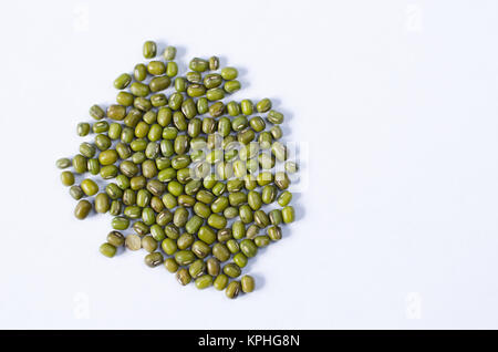 Mung beans isolated on white background. also known as moong bean, green gram, green bean. its in legume family species Stock Photo