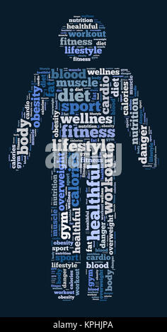 Word cloud related to health life Stock Photo