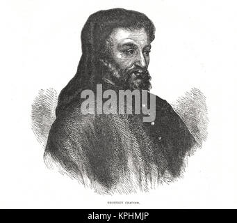 Geoffrey Chaucer English poet, 1343-1400 Stock Photo