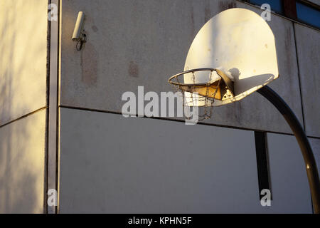 basketball backboard and hoop in the urban area Stock Photo