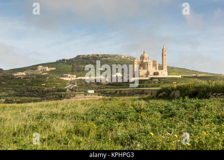 Basilica of the National Shrine of the Blessed Virgin of Ta' Pinu, Gozo Malta Stock Photo