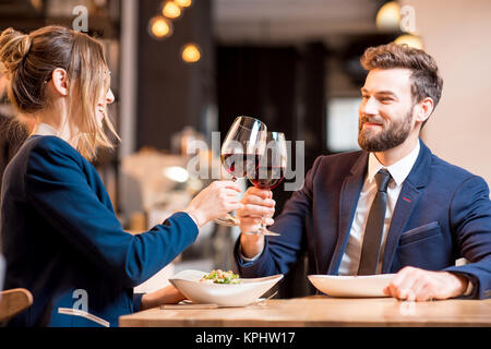 Business dinner at the restaurant Stock Photo
