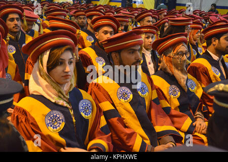 QUETTA, PAKISTAN. Dec-14 2017: Pass out graduates are participating during ceremony of 13th convocation of Balochistan University of Informational Tec Stock Photo