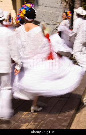 performers, Aztec Theater, Folkloric Show, Golden Zone, Mazatlan, Sinaloa State, Mexico (MR) Stock Photo