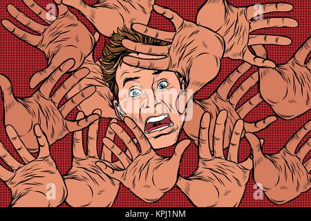 A frightened man, fear and terror. face close-up. Comic cartoon pop art  retro vector illustration, Stock Vector, Vector And Low Budget Royalty  Free Image. Pic. ESY-057629574