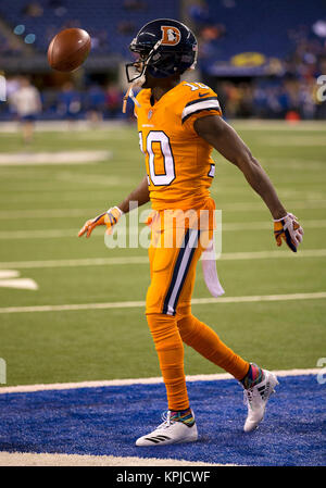 Indianapolis, Indiana, USA. 14th Dec, 2017. Denver wide receiver Demaryius  Thomas (88) during NFL football game action between the Denver Broncos and  the Indianapolis Colts at Lucas Oil Stadium in Indianapolis, Indiana.