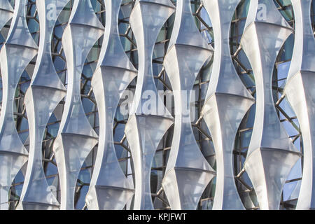 London UK. 16th December 2017. An exterior view of the new  American  Embassy at Nine Elms in London is set to open on 16 January 2018 ahead Donald Trumps' state visit to the UK. The 12-story  cube shape embassy building designed by KieranTimberlake  is reportedly the most expensive embassy ever built  estimated at a cost of  one billion US dollars (£750m). Stock Photo