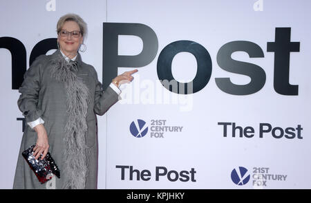 WASHINGTON, D.C. DECEMBER 14: Meryl Streep at the premiere of 'The Post' on December 14, 2017, in Washington, DC. Credit: Dennis Van Tine/MediaPunch Stock Photo