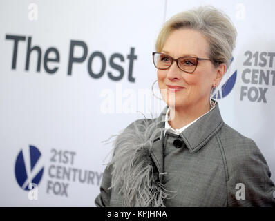 WASHINGTON, D.C. DECEMBER 14: Meryl Streep at the premiere of 'The Post' on December 14, 2017, in Washington, DC. Credit: Dennis Van Tine/MediaPunch Stock Photo