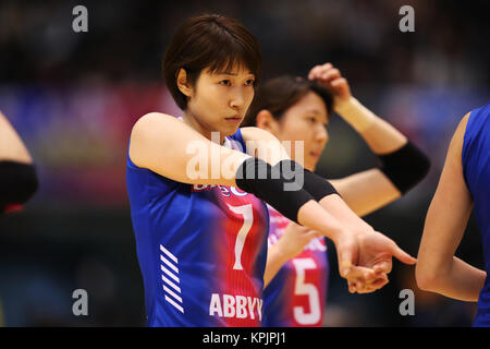 Tokyo Metropolitan Gymnasium, Tokyo, Japan. 16th Dec, 2017. Maiko Kano (PFU), DECEMBER 16, 2017 - Volleyball : All Japan Women's Volleyball Championships 2nd round match between DENSO Airybees 3-2 PFU Blue Cats at Tokyo Metropolitan Gymnasium, Tokyo, Japan. Credit: AFLO SPORT/Alamy Live News Stock Photo