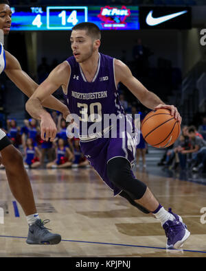 Saturday Dec 16th - Northwestern Wildcats guard Bryant McIntosh (30) drives baseline to the basket during NCAA Mens basketball game action between the Northwestern Wildcats and the DePaul Blue Demons at the Windtrust Arena in Chicago, IL.