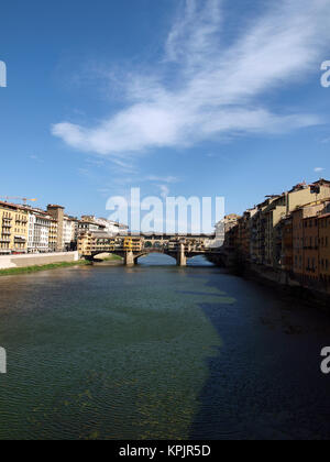 The Ponte Vecchio /Old Bridge/ is a Medieval bridge over the Arno River, in Florence, Italy Stock Photo