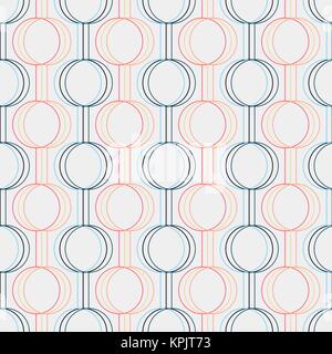 Seamless pattern. Circles and lines. Geometric. Stylized texture with lines and circles. Pale colors. Abstract background. Stock Vector