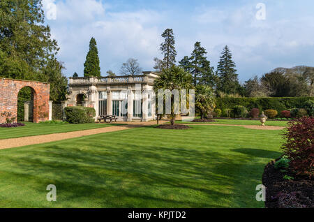 Castle Ashby Gardens in the Spring; the gardens attach to the stately home of Castle Ashby House and are open all year. Stock Photo