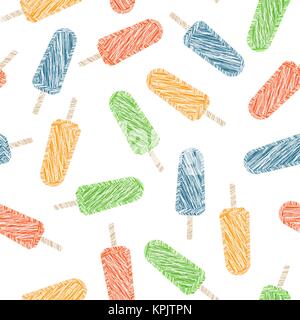 Natural fruit popsicles. Seamless pattern. Scratched background. Berry lollipops texture. Delicious summer dessert. Vegetarian sweets. Natural healthy Stock Vector