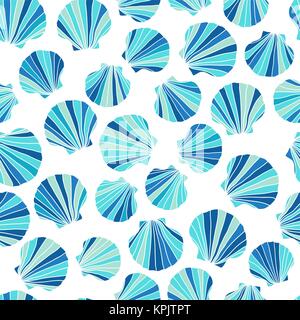 Round blue seashells. Seamless pattern. Stylized texture. Abstract pattern. Endless backdrop. Ocean life. For wallpaper, pattern fills, webpage backgr Stock Vector