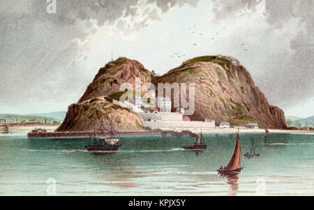 Dumbarton Castle, Scotland, Victorian illustration Stock Photo