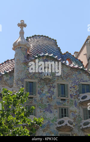 Casa Batlló, Casa dels ossos (House of Bones), Barcelona, Spain. Stock Photo