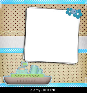 Stack of blank papers on polka dots background Stock Photo