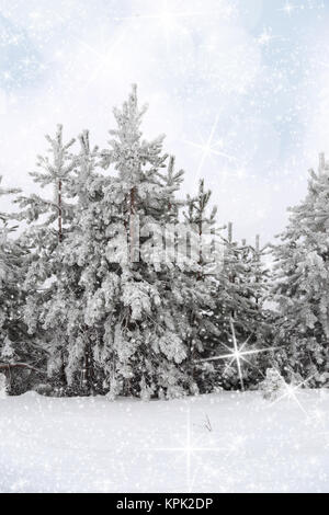 Beautiful winter landscape with trees covered with snow Stock Photo - Alamy