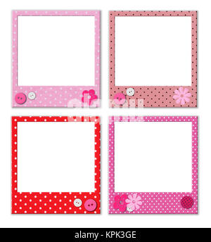 Photo frames with polka dot patterns isolated on white background Stock Photo