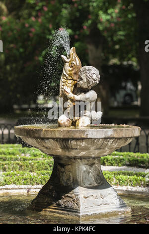 Decorative fountain in Florida Park; Vitoria- Gasteiz, Alava, Pais Vasco, Spain Stock Photo