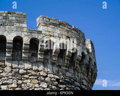 Architectural detail of a round tower on the Belgrade Fortress; Belgrade, Vojvodina, Serbia Stock Photo