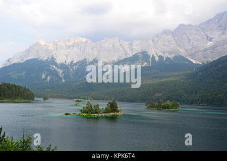 Eibsee Zugspitze and lake in Germany Stock Photo