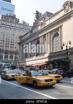 NEW YORK CITY - JULY 12: Facade of Grand Central Terminal on July 12, 2012. Grand Central — is a commuter rail terminal station at Manhattan in New Yo Stock Photo