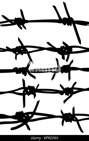 Barbed wires isolated on white background Stock Photo - Alamy