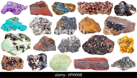 set of stones spinel, lazulite, magnetite, etc Stock Photo