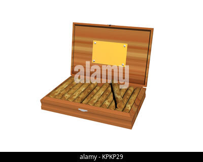 exempted cigar box with cigars Stock Photo