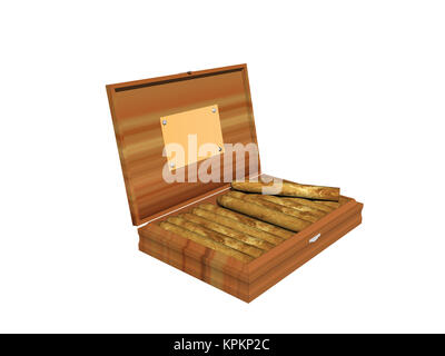 exempted cigar box with cigars Stock Photo