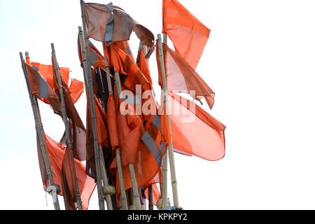 flags on fisheries Stock Photo