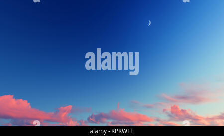 Cloudy blue sky abstract background, 3d illustration Stock Photo