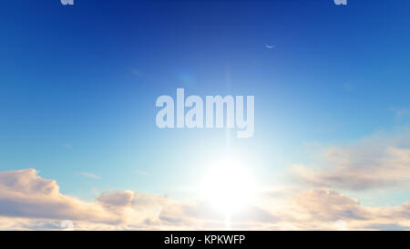 Cloudy blue sky abstract background, 3d illustration Stock Photo