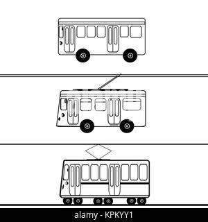 Public transport bus trolleybus tram Stock Photo