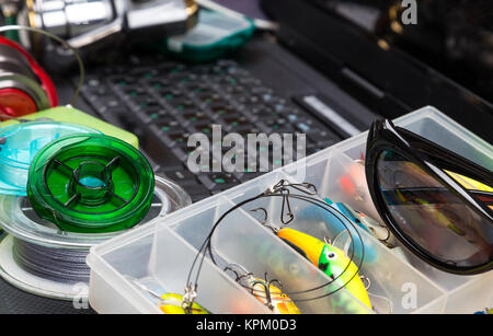 A spinning rod and lead jig used for deep sea fishing near Port Aransas,  Texas Stock Photo - Alamy