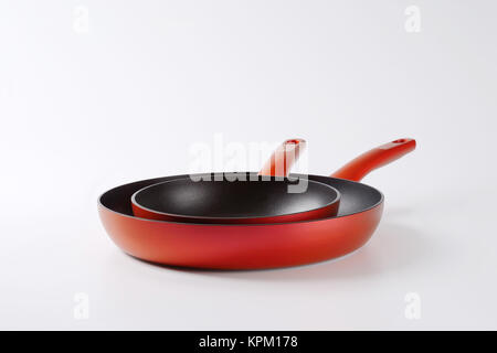 teflon frying pans Stock Photo