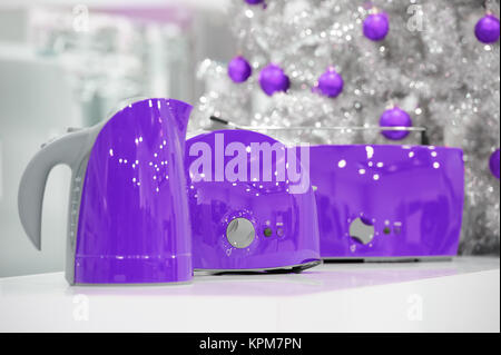 Ultraviolet home appliances store at Christmas Stock Photo