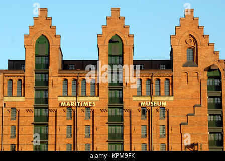 Hamburg, one of the most beautiful and most popular tourist destinations in the world. International Maritime museum in the harbor city. Stock Photo