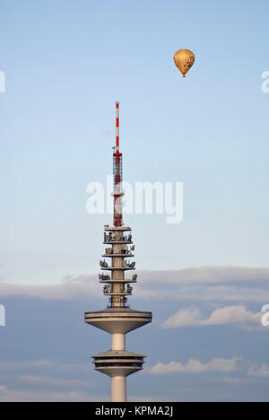 Hamburg, one of the most beautiful and most popular tourist destinations in the world. The TV Tower Heinrich Hertz Tower. Stock Photo