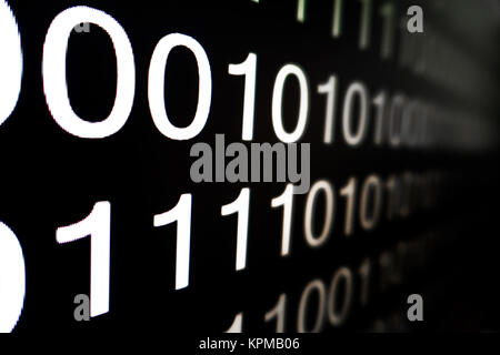 White number 0 and 1 on blackground Stock Photo