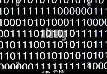 White number 0 and 1 on blackground Stock Photo