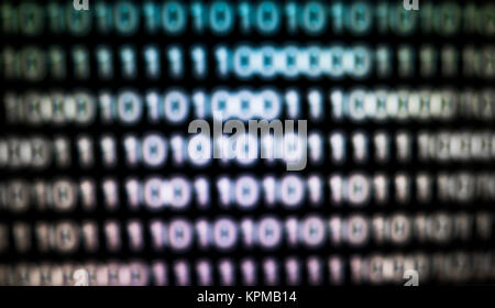 Blur White number 0 and 1 on blackground Stock Photo