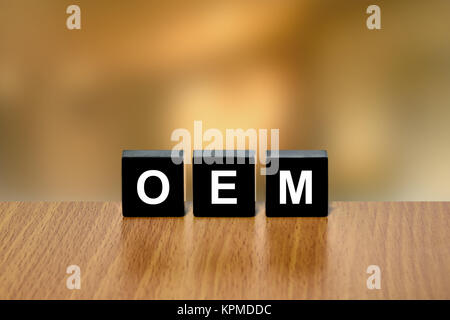 OEM or Original Equipment Manufacturer on black block Stock Photo