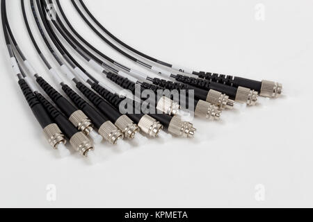 fiber optic ST and MTP (MPO) connectors Stock Photo