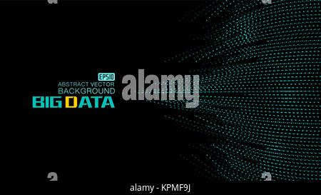 Wavy abstract graphic design, a sense of science and technology background. Stock Vector